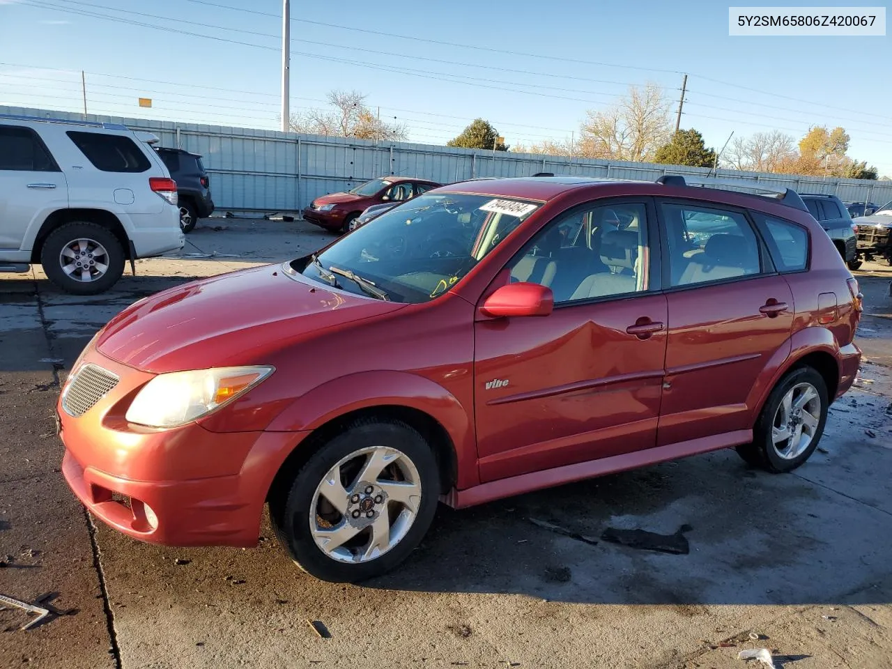 2006 Pontiac Vibe VIN: 5Y2SM65806Z420067 Lot: 79448464