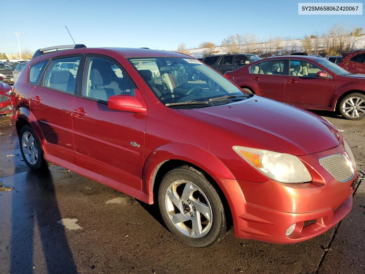 2006 Pontiac Vibe VIN: 5Y2SM65806Z420067 Lot: 79448464