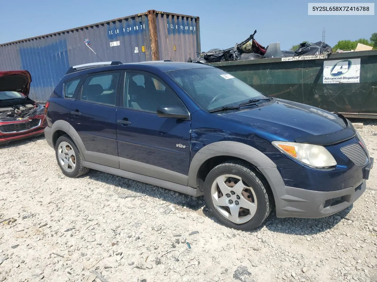 2007 Pontiac Vibe VIN: 5Y2SL658X7Z416788 Lot: 54977774