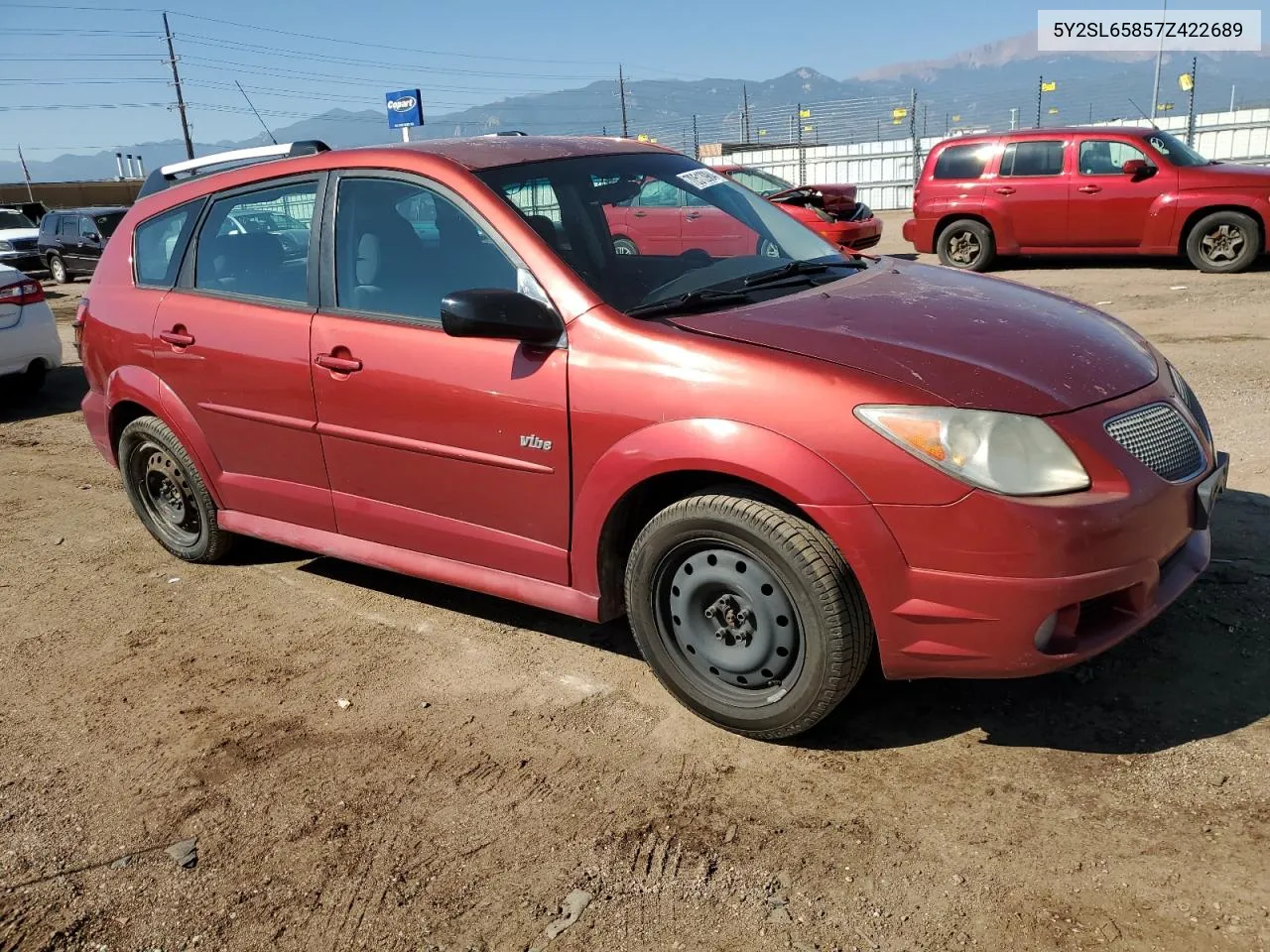 2007 Pontiac Vibe VIN: 5Y2SL65857Z422689 Lot: 70513984