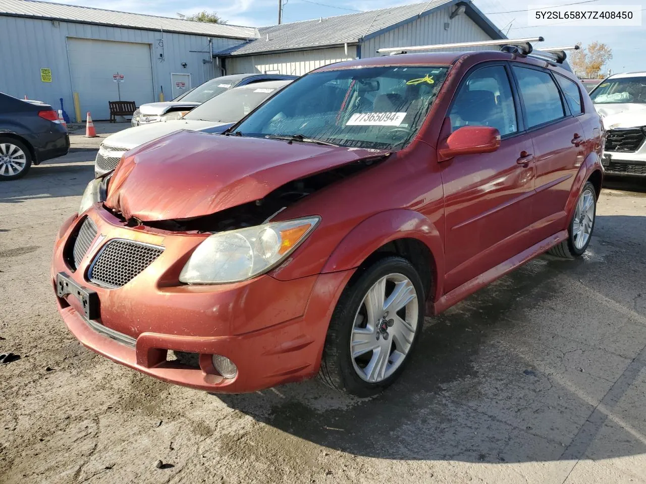 2007 Pontiac Vibe VIN: 5Y2SL658X7Z408450 Lot: 77365094