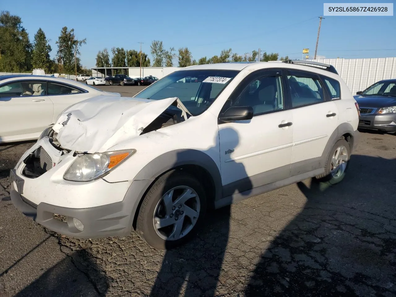 2007 Pontiac Vibe VIN: 5Y2SL65867Z426928 Lot: 77527374