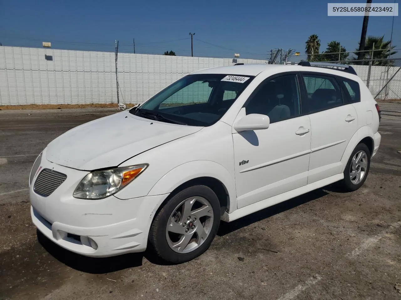 2008 Pontiac Vibe VIN: 5Y2SL65808Z423492 Lot: 73246444