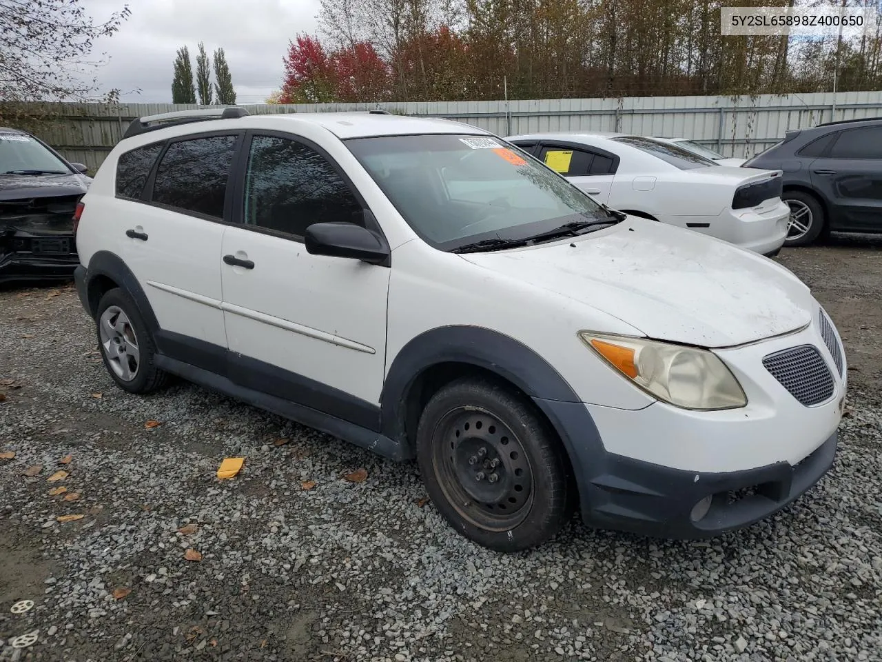 2008 Pontiac Vibe VIN: 5Y2SL65898Z400650 Lot: 75070244