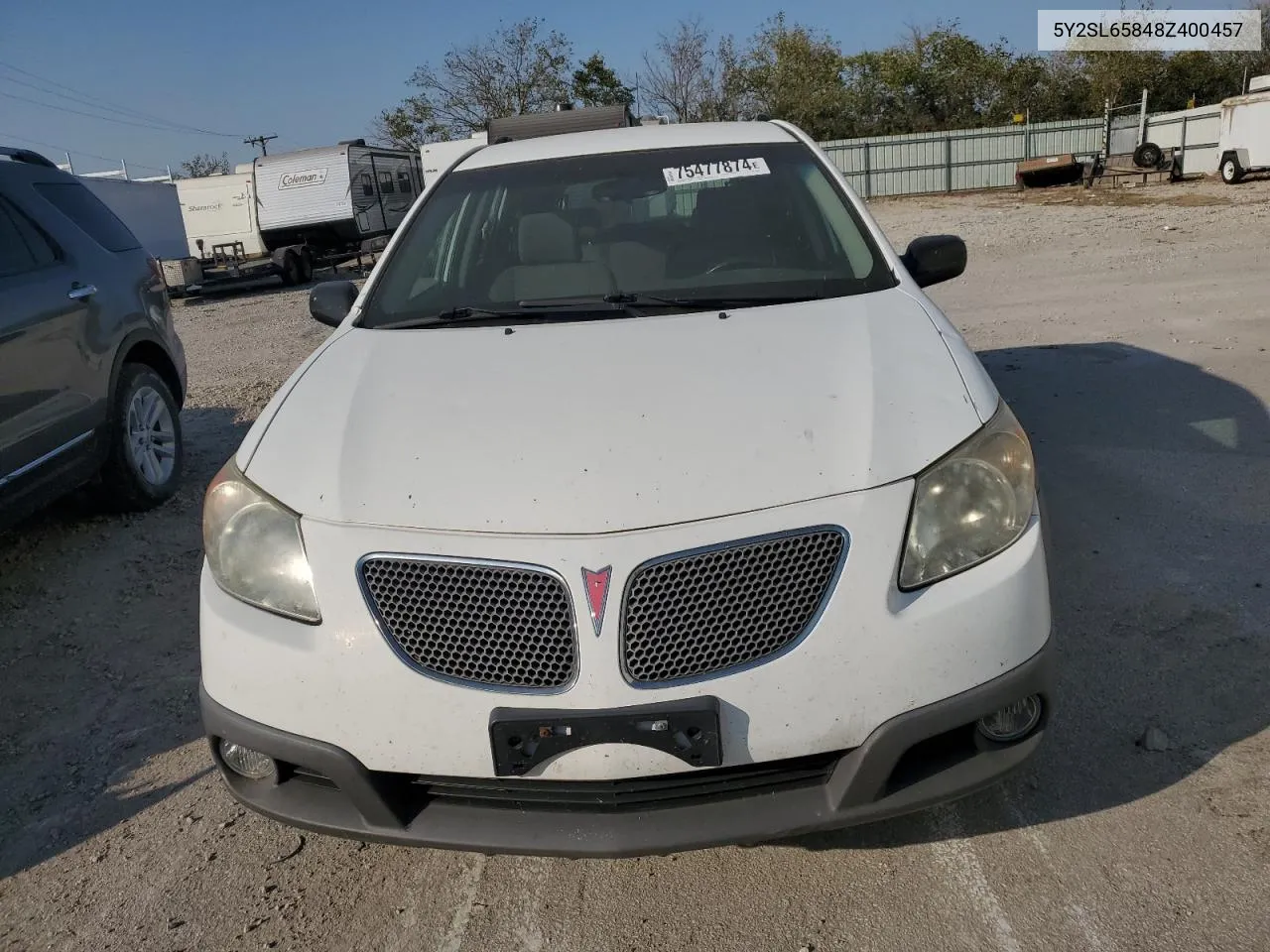 2008 Pontiac Vibe VIN: 5Y2SL65848Z400457 Lot: 75477874