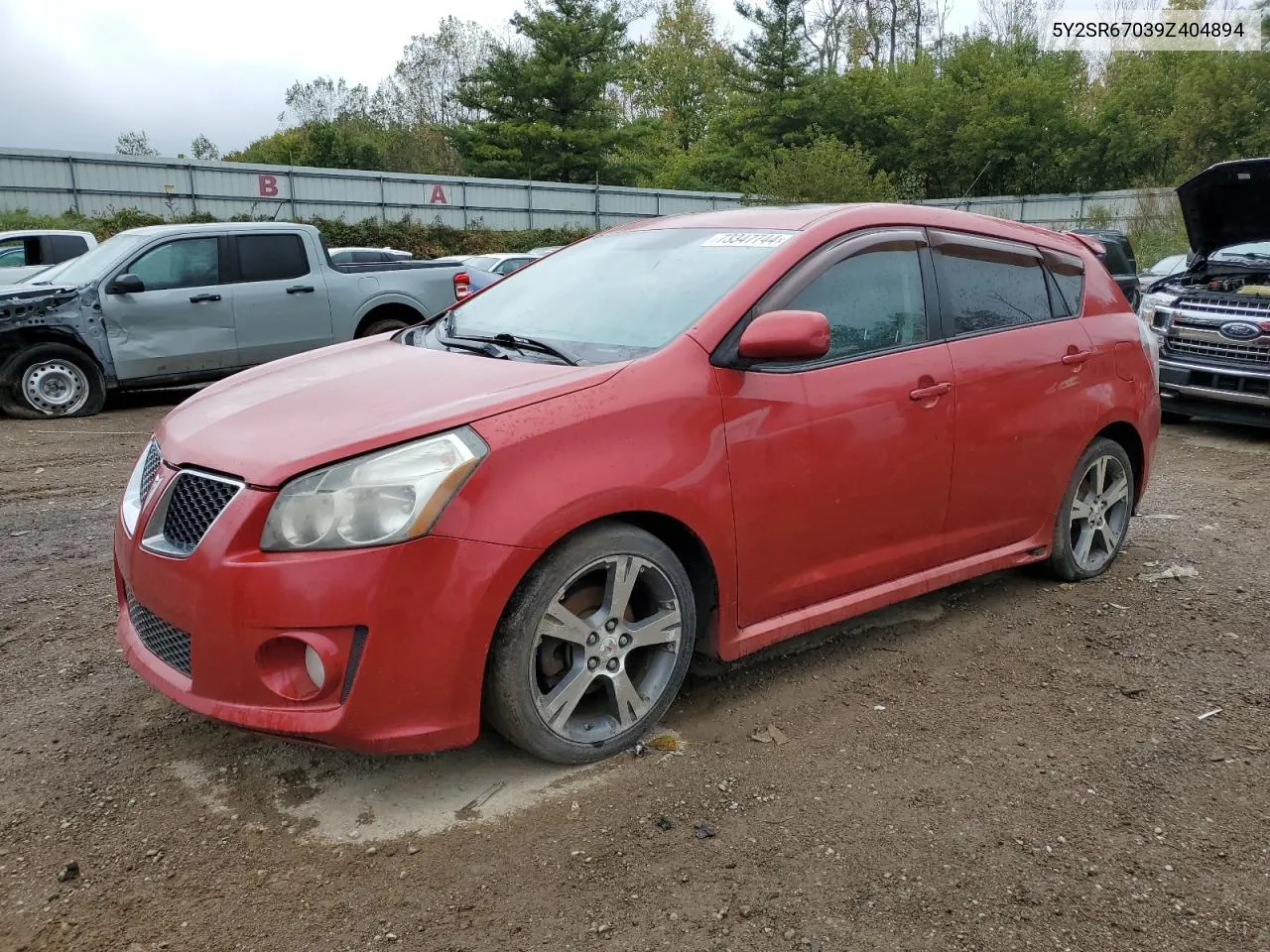 2009 Pontiac Vibe Gt VIN: 5Y2SR67039Z404894 Lot: 73347744