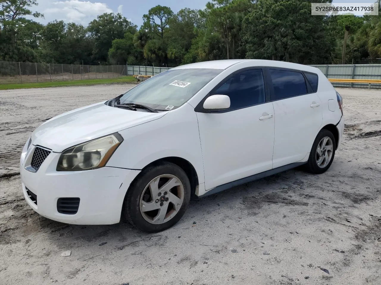 2010 Pontiac Vibe VIN: 5Y2SP6E83AZ417938 Lot: 69942564