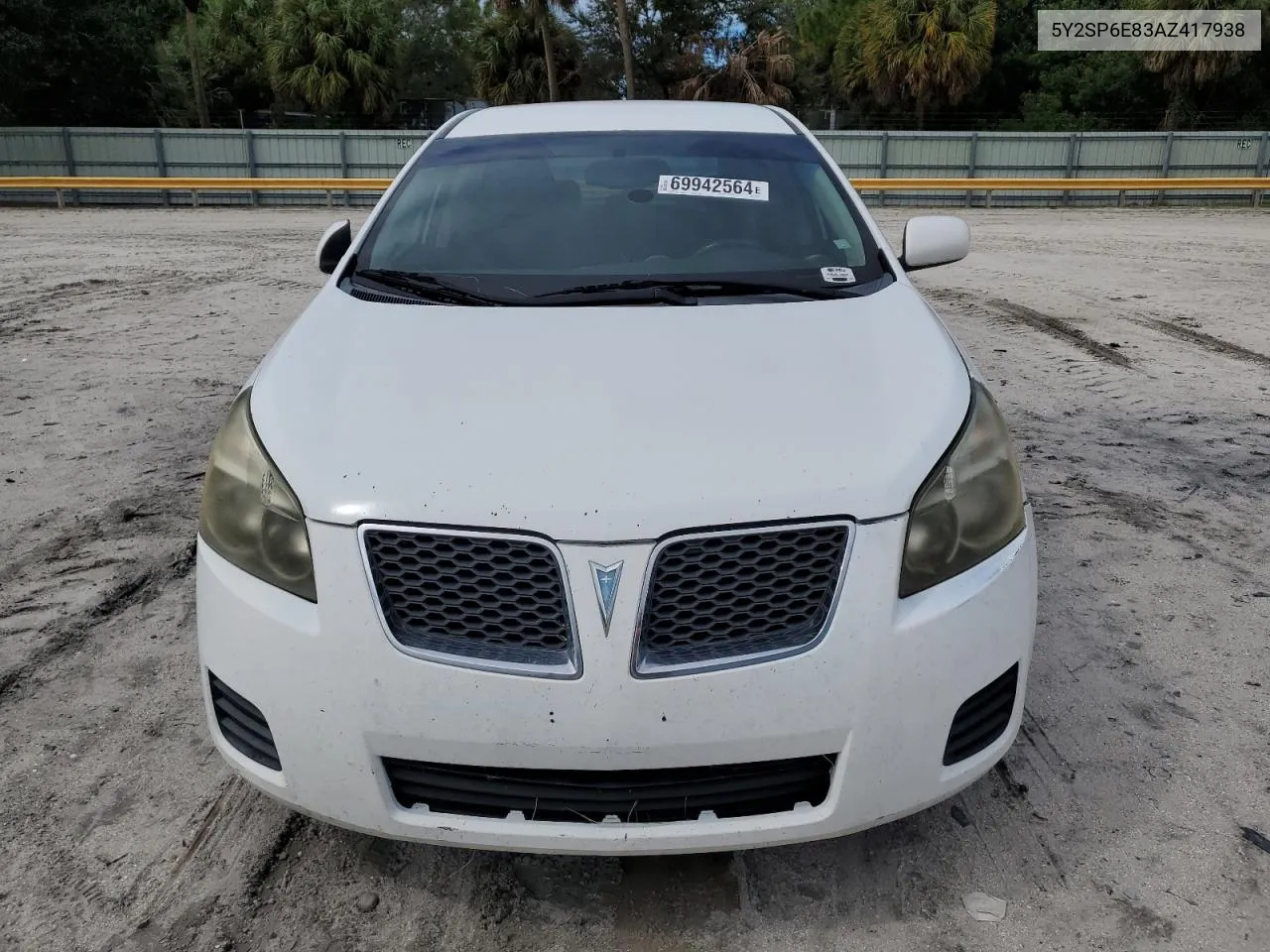 2010 Pontiac Vibe VIN: 5Y2SP6E83AZ417938 Lot: 69942564