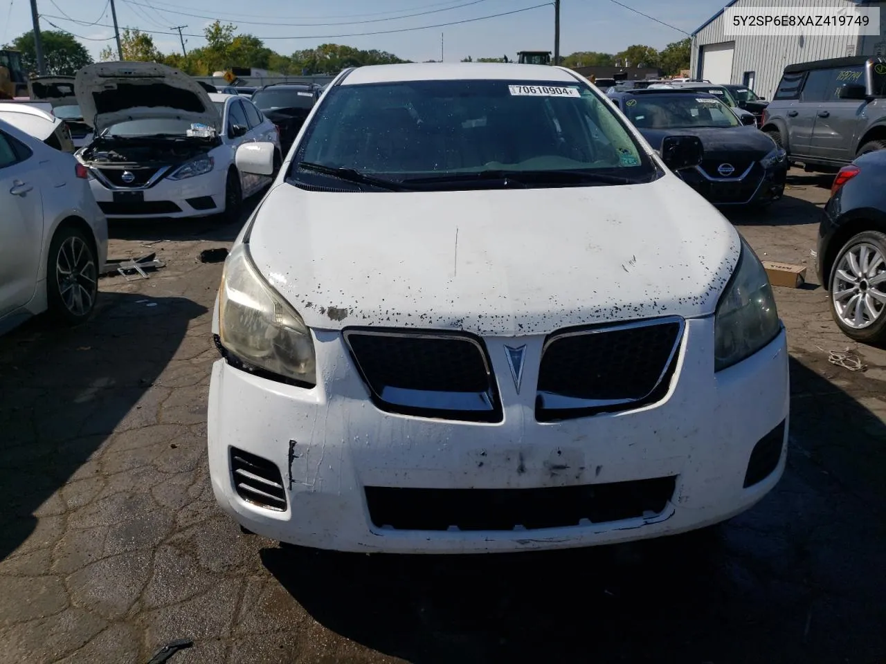 2010 Pontiac Vibe VIN: 5Y2SP6E8XAZ419749 Lot: 70610904