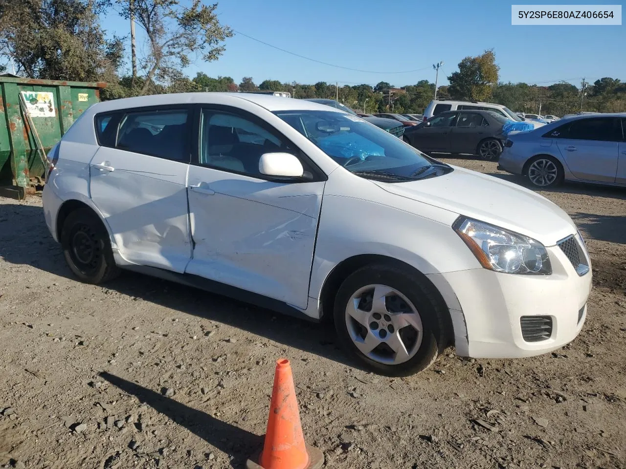 2010 Pontiac Vibe VIN: 5Y2SP6E80AZ406654 Lot: 72618834