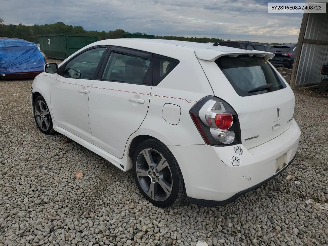 2010 Pontiac Vibe Gt VIN: 5Y2SR6E08AZ408723 Lot: 72816524