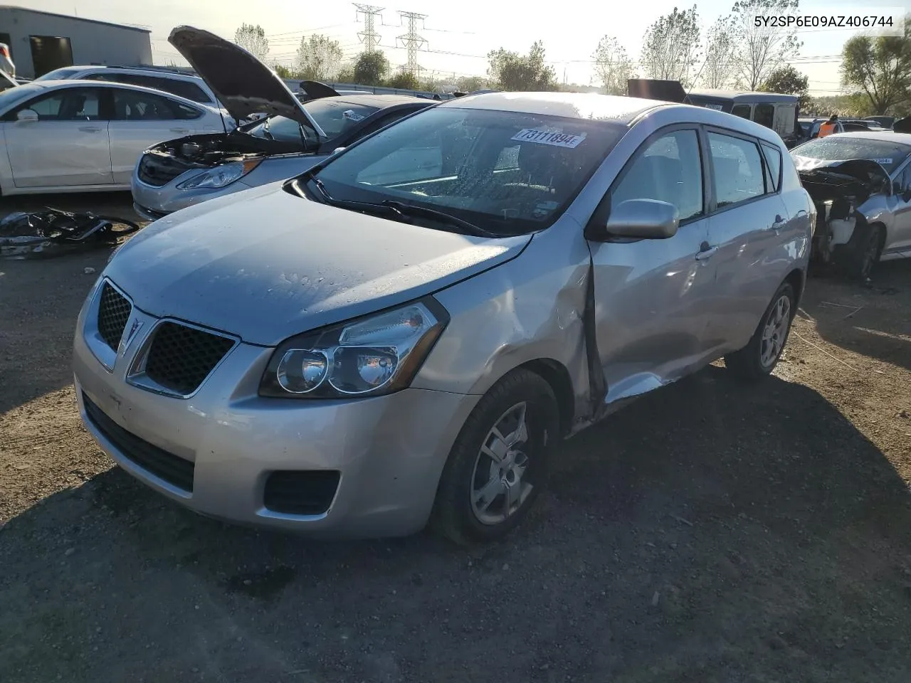 2010 Pontiac Vibe VIN: 5Y2SP6E09AZ406744 Lot: 73111894