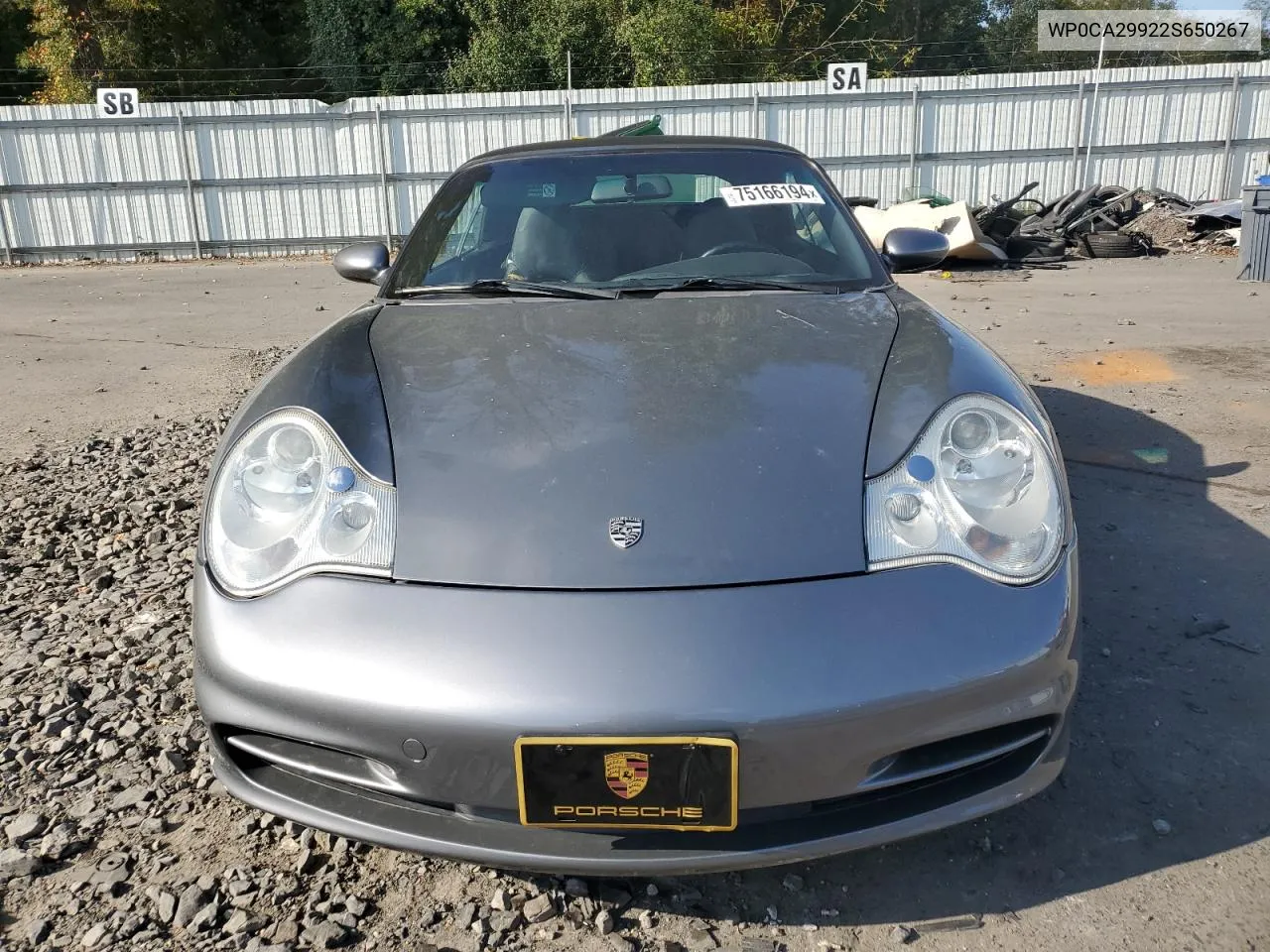 2002 Porsche 911 Carrera 2 VIN: WP0CA29922S650267 Lot: 75166194