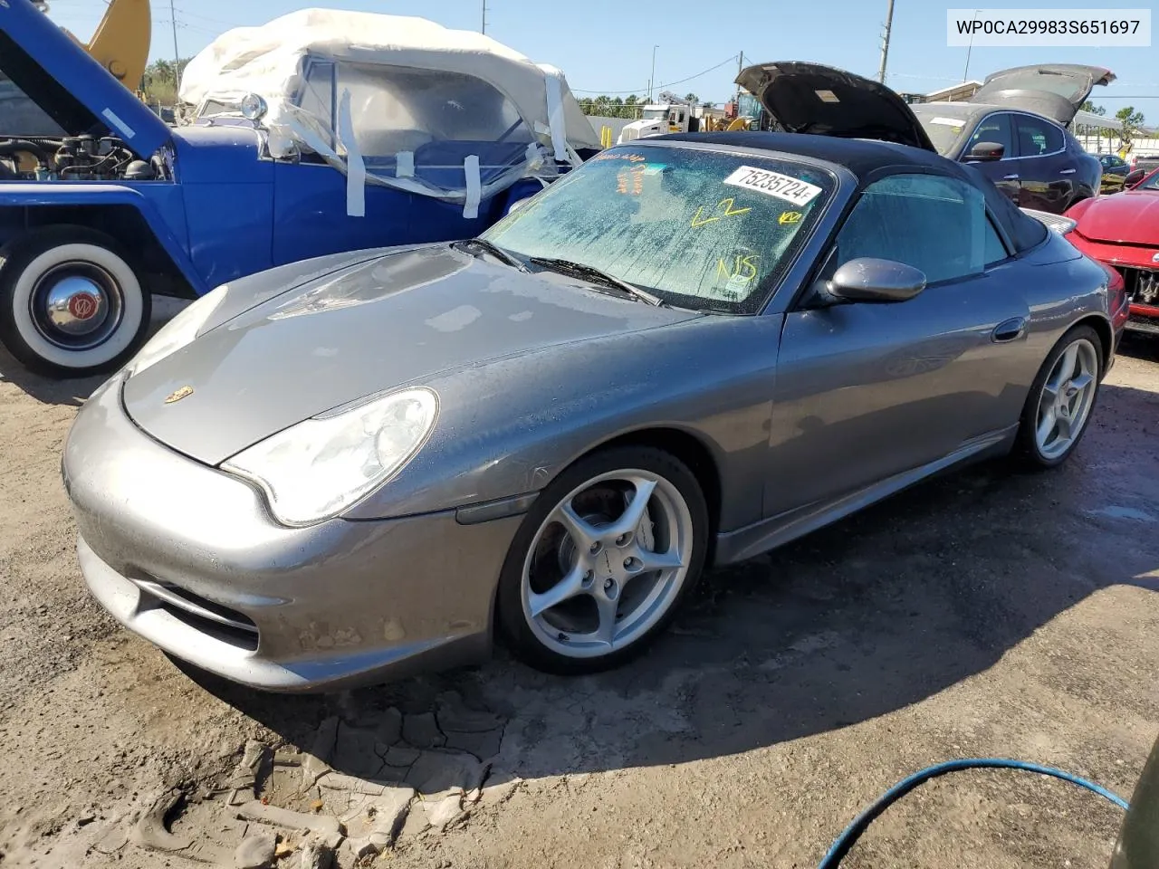 2003 Porsche 911 Carrera 2 VIN: WP0CA29983S651697 Lot: 75235724