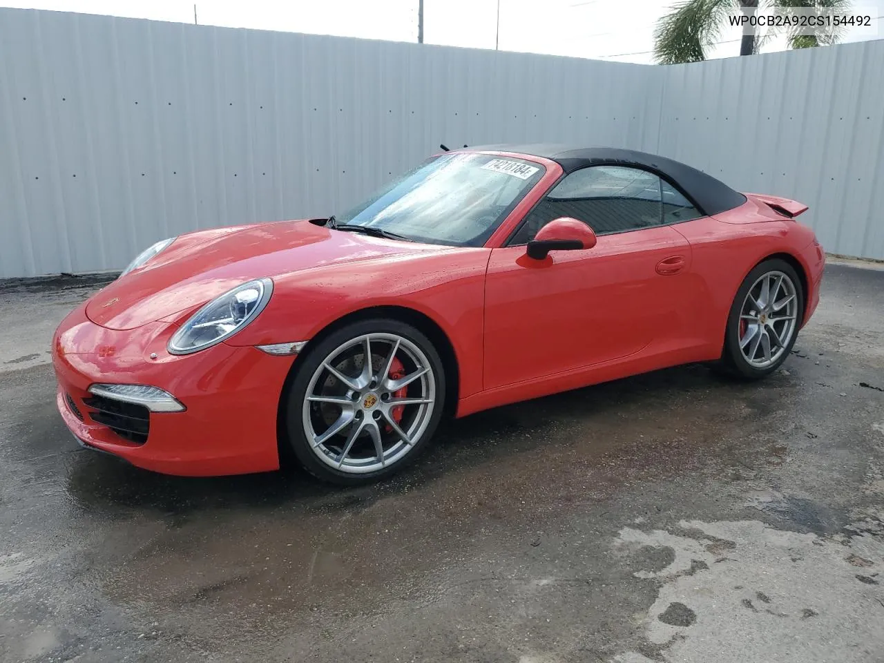 2012 Porsche 911 Carrera S VIN: WP0CB2A92CS154492 Lot: 74218184