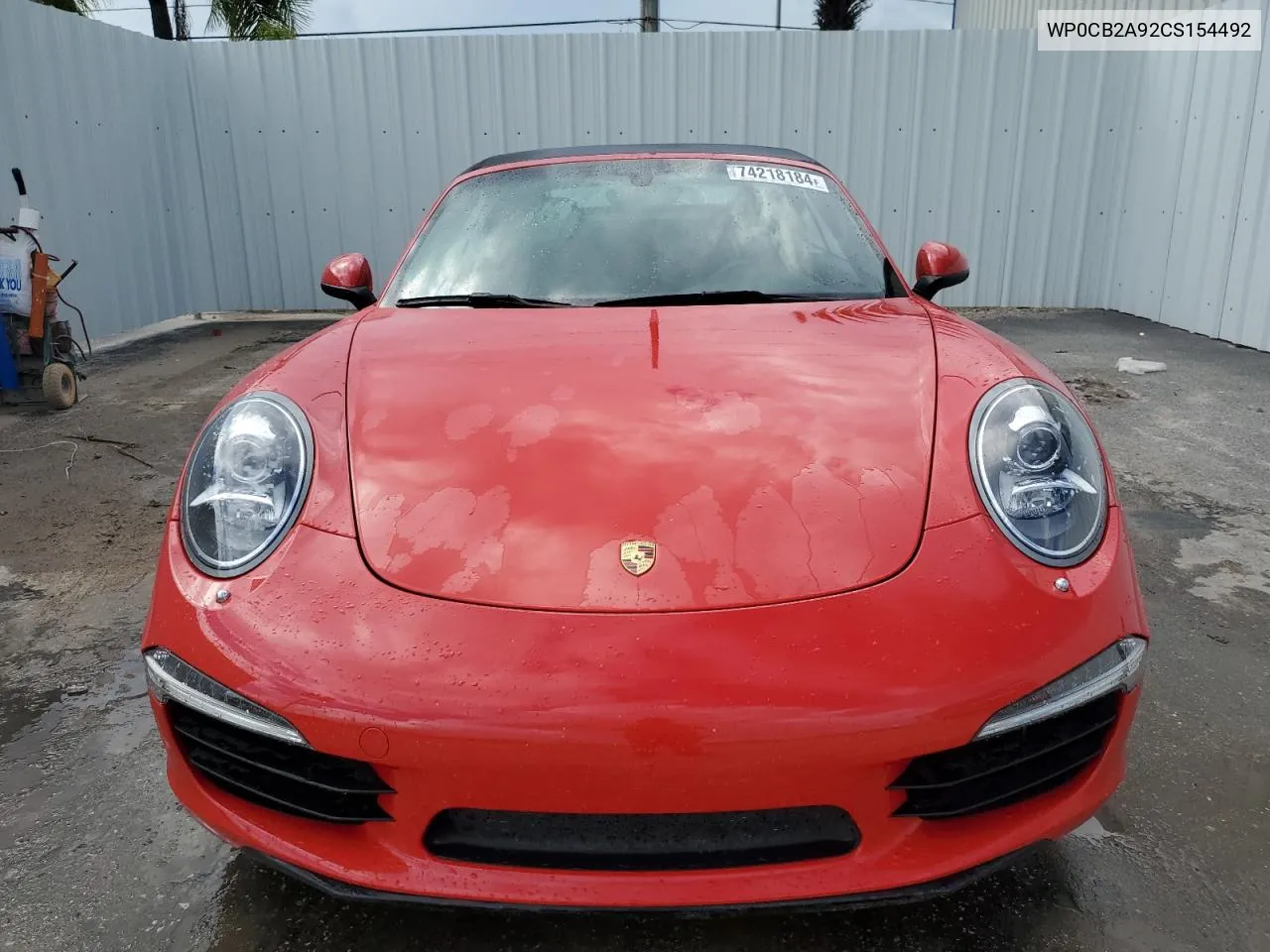 2012 Porsche 911 Carrera S VIN: WP0CB2A92CS154492 Lot: 74218184