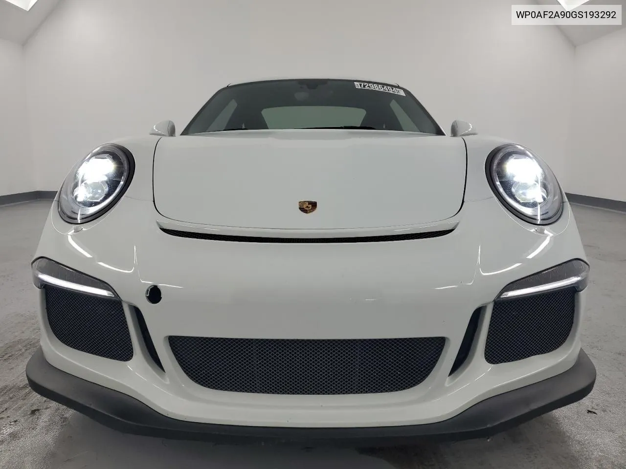 2016 Porsche 911 Gt3 Rs VIN: WP0AF2A90GS193292 Lot: 72986494