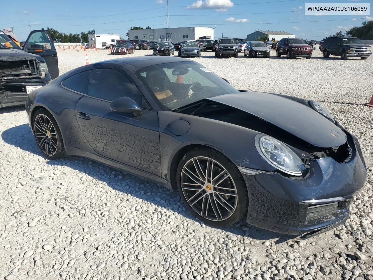 WP0AA2A90JS106089 2018 Porsche 911 Carrera