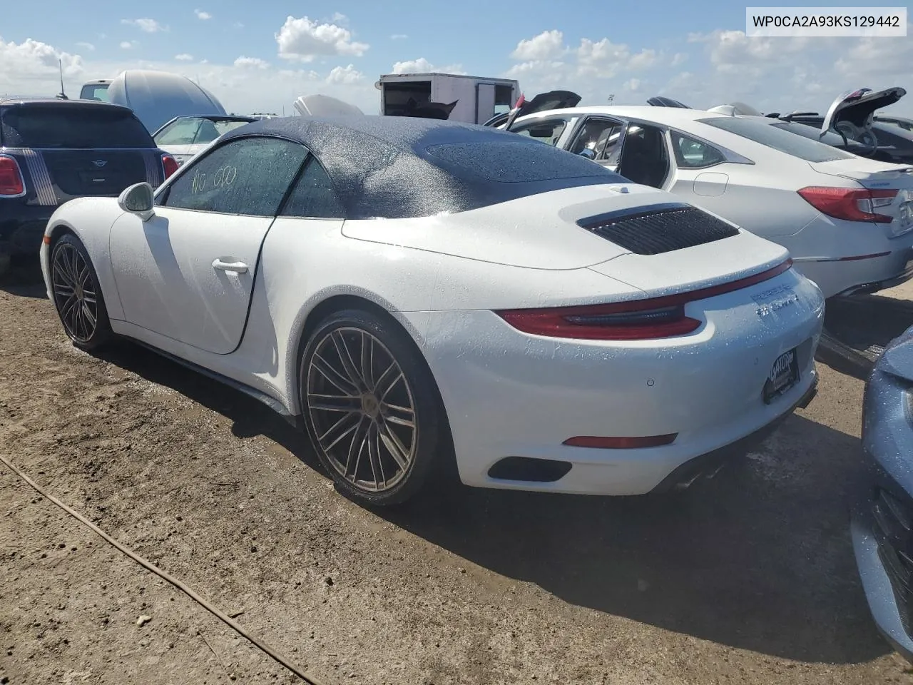 2019 Porsche 911 Carrera VIN: WP0CA2A93KS129442 Lot: 76498174