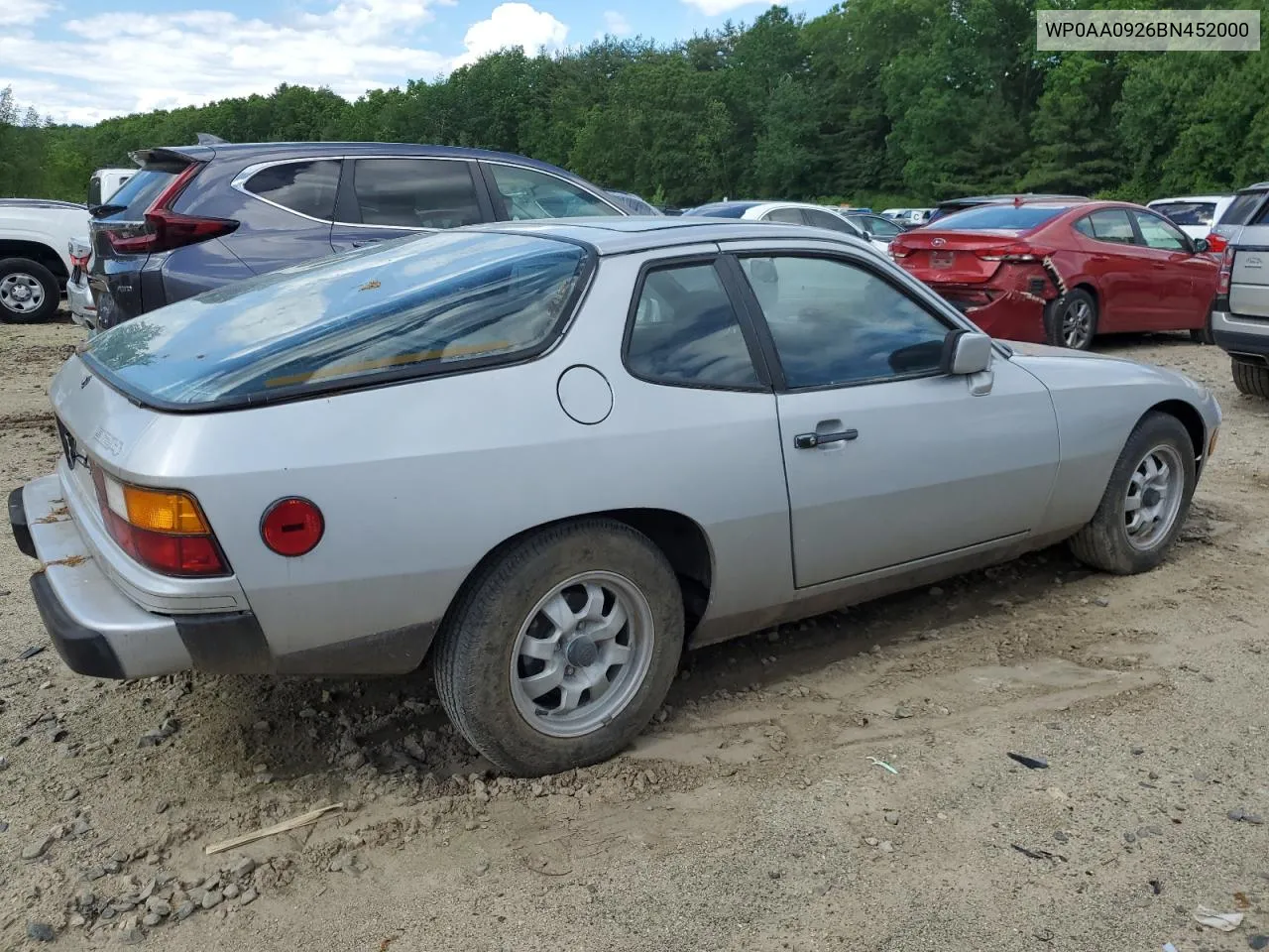 1981 Porsche 924 VIN: WP0AA0926BN452000 Lot: 55301224