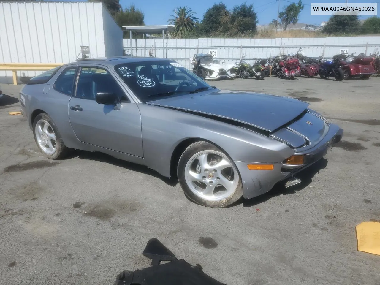 1986 Porsche 944 VIN: WP0AA0946GN459926 Lot: 69287254