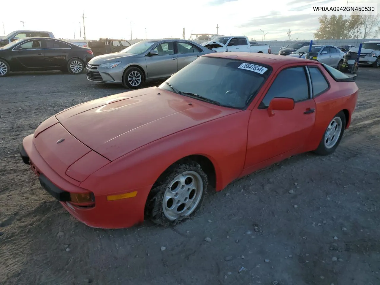 1986 Porsche 944 VIN: WP0AA0942GN450530 Lot: 75847554