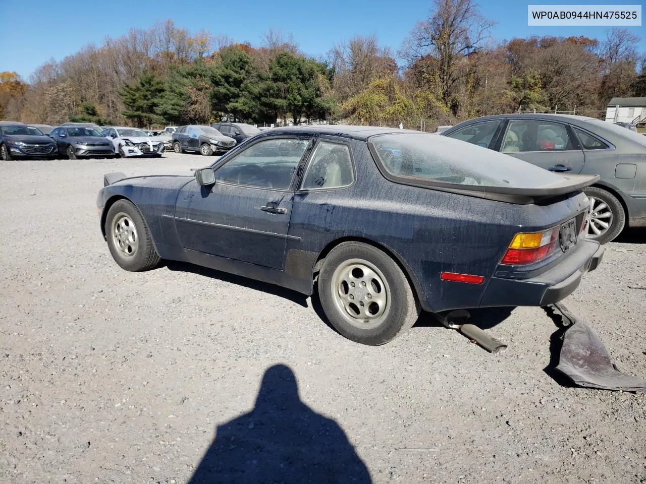 1987 Porsche 944 VIN: WP0AB0944HN475525 Lot: 79661074