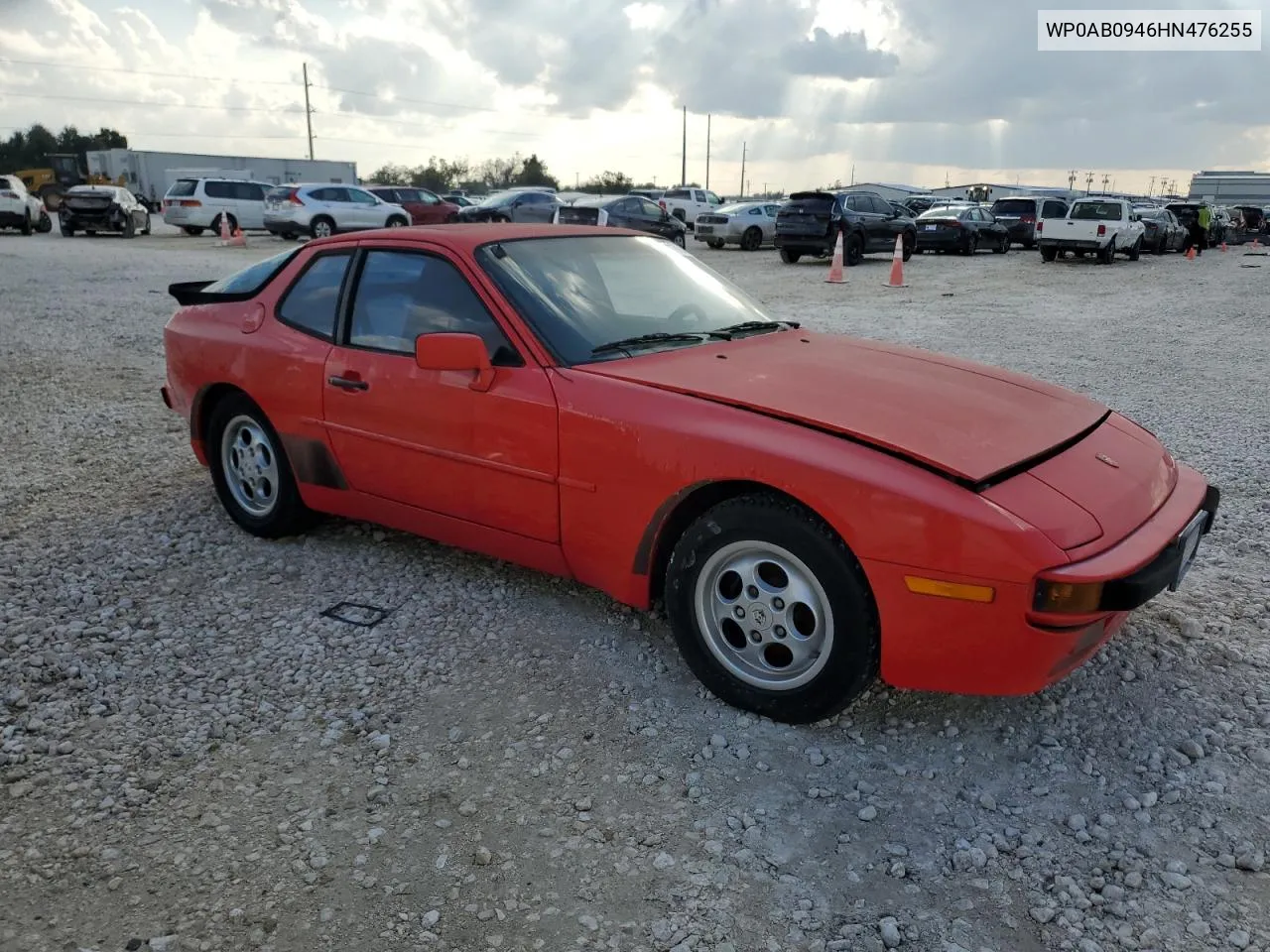 1987 Porsche 944 VIN: WP0AB0946HN476255 Lot: 79870704