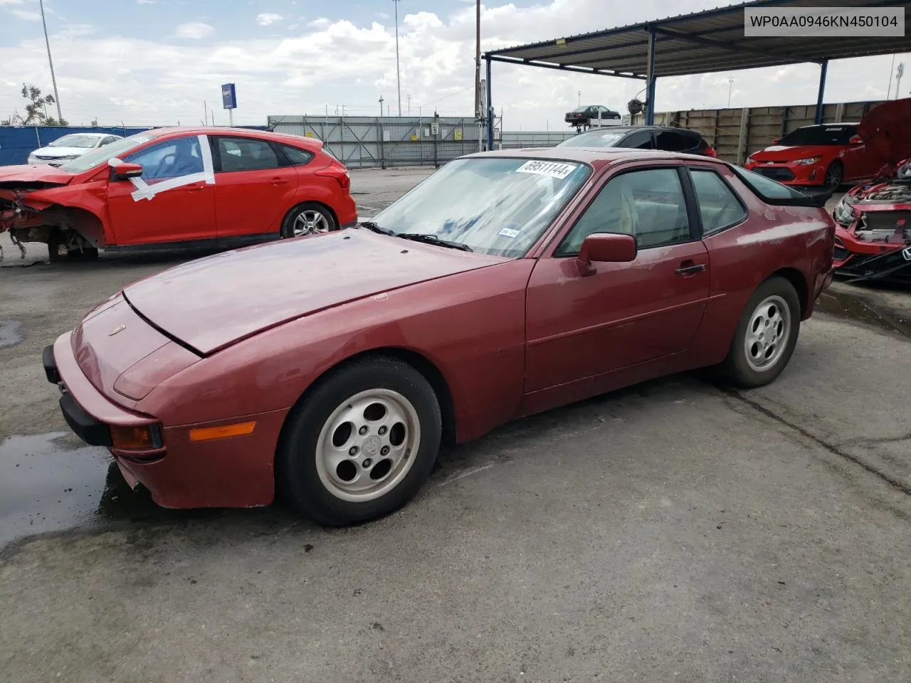 1989 Porsche 944 VIN: WP0AA0946KN450104 Lot: 69511144