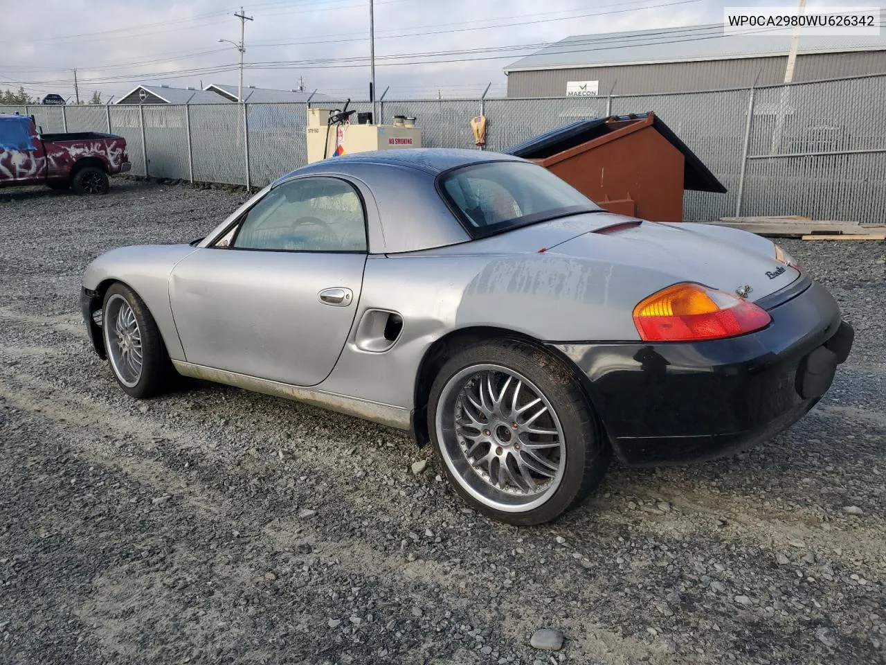 1998 Porsche Boxster VIN: WP0CA2980WU626342 Lot: 75834134