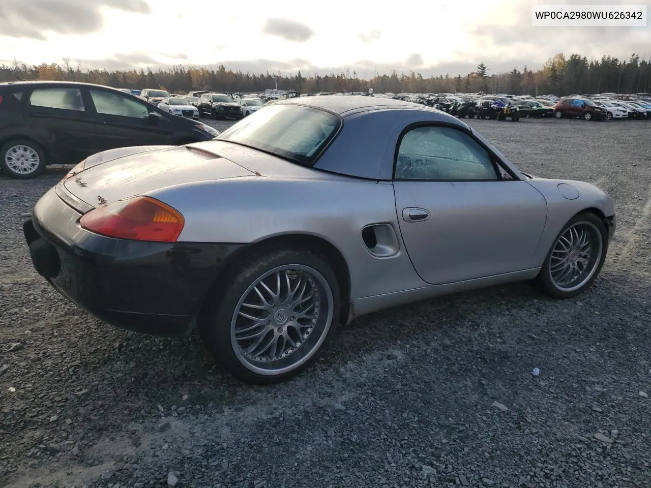 1998 Porsche Boxster VIN: WP0CA2980WU626342 Lot: 75834134