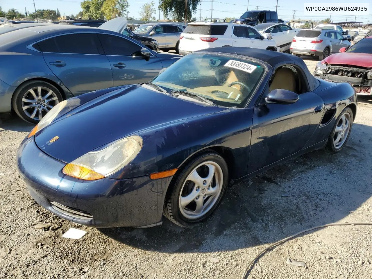 1998 Porsche Boxster VIN: WP0CA2986WU624935 Lot: 80680324