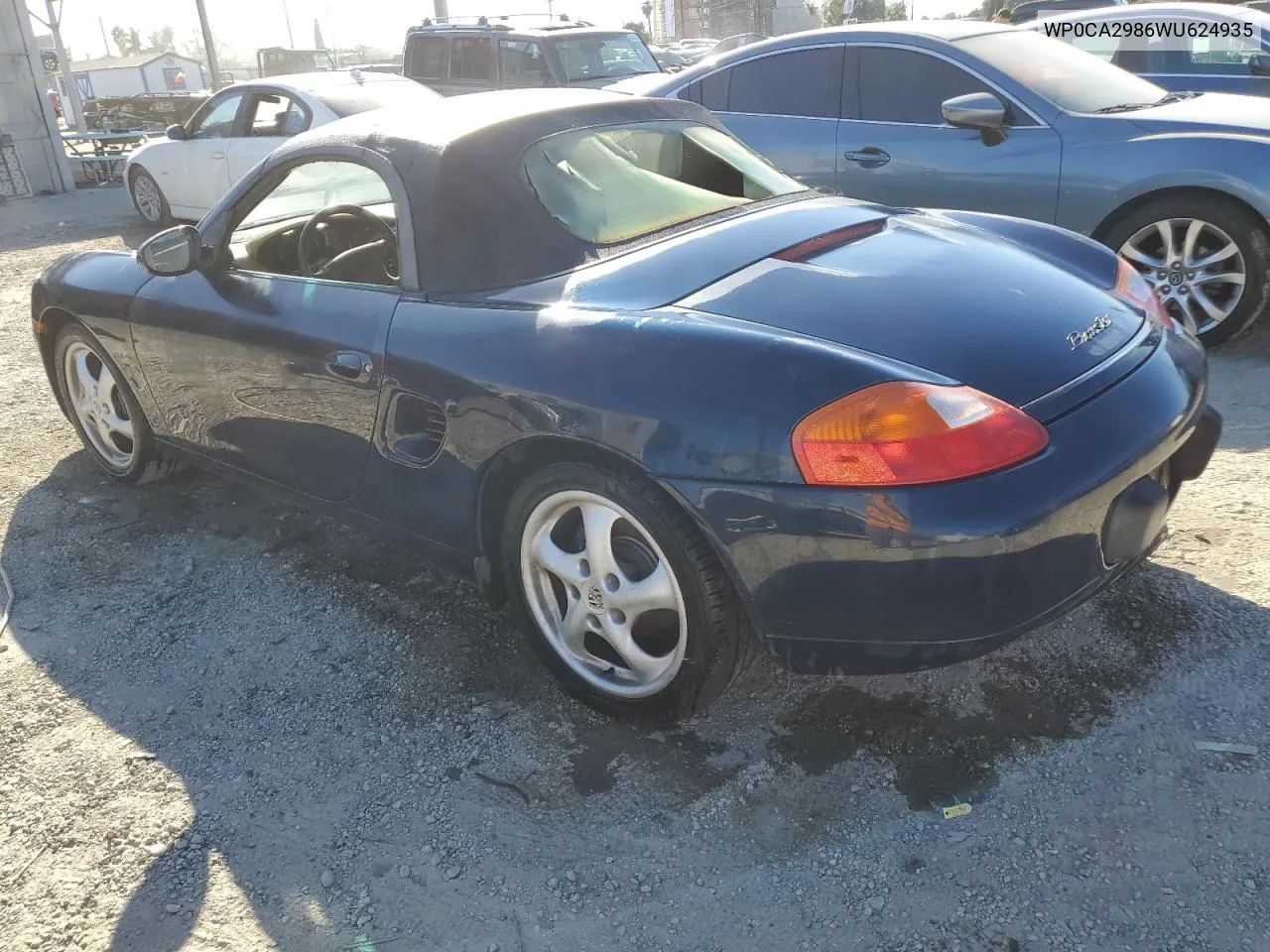 1998 Porsche Boxster VIN: WP0CA2986WU624935 Lot: 80680324