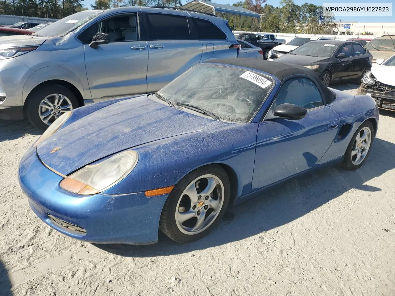 2000 Porsche Boxster VIN: WP0CA2986YU627823 Lot: 75799094