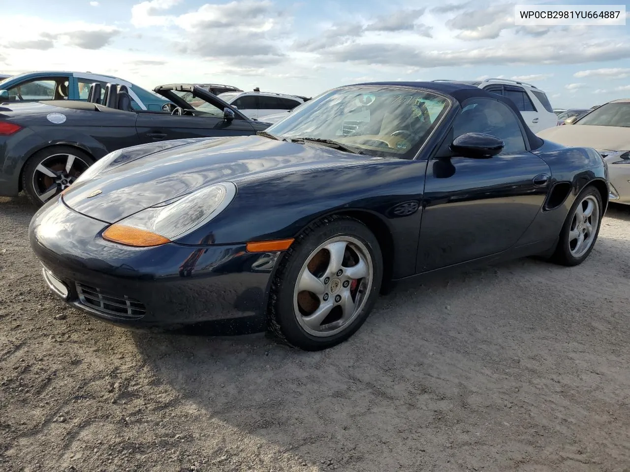 2000 Porsche Boxster S VIN: WP0CB2981YU664887 Lot: 76741234