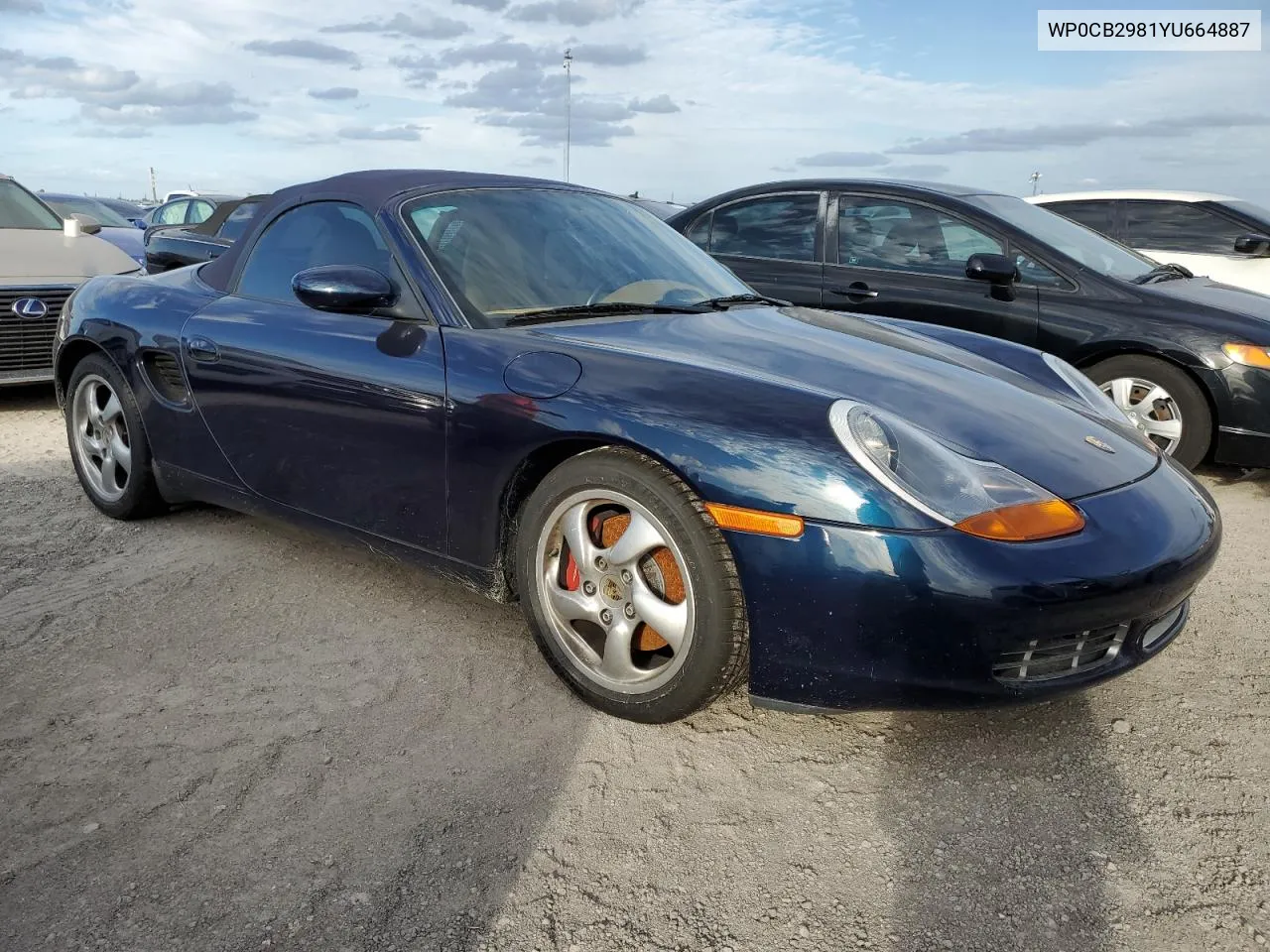 2000 Porsche Boxster S VIN: WP0CB2981YU664887 Lot: 76741234