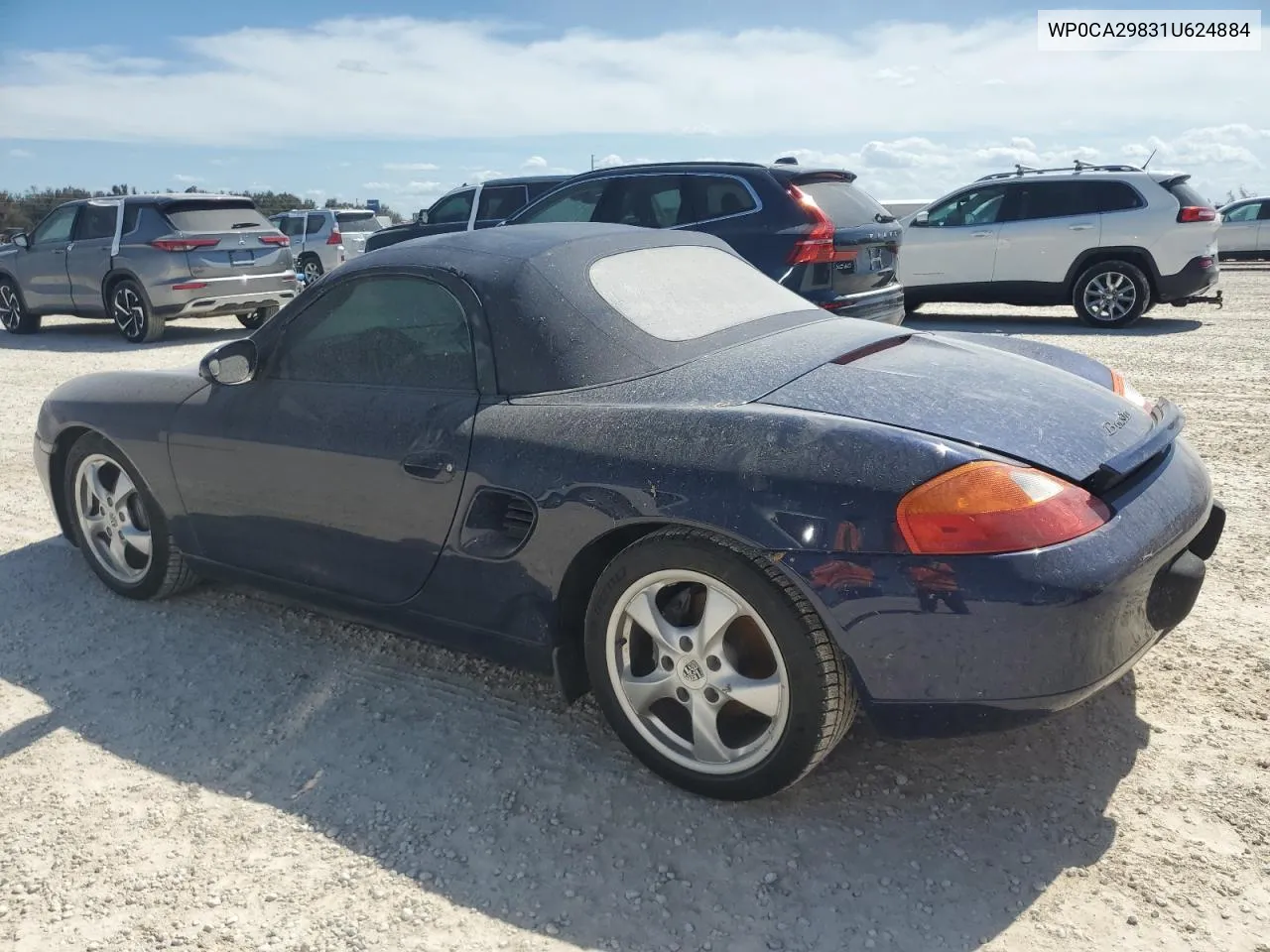 2001 Porsche Boxster VIN: WP0CA29831U624884 Lot: 74779824