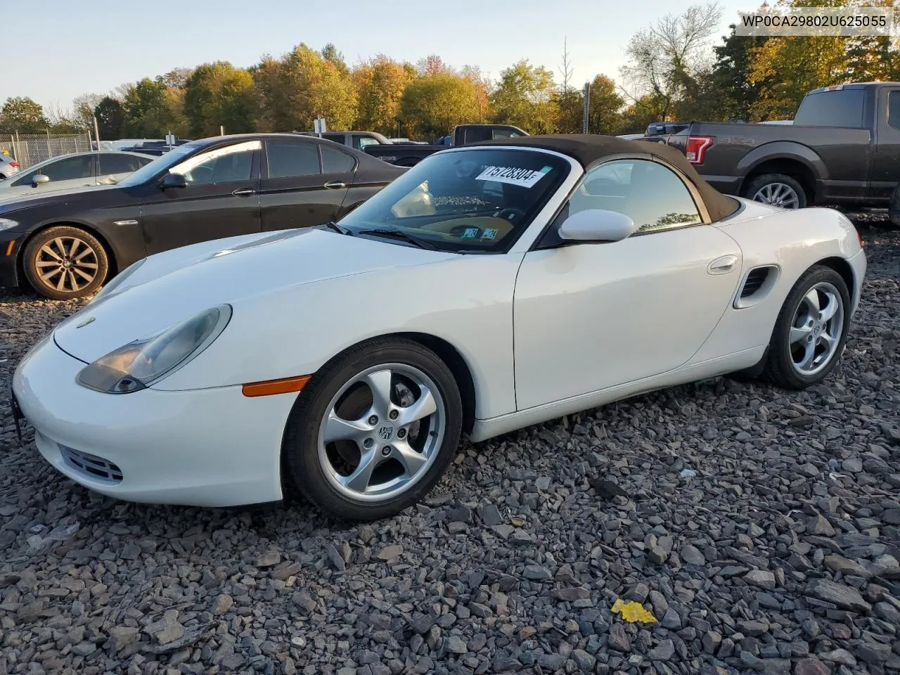 2002 Porsche Boxster VIN: WP0CA29802U625055 Lot: 75728304