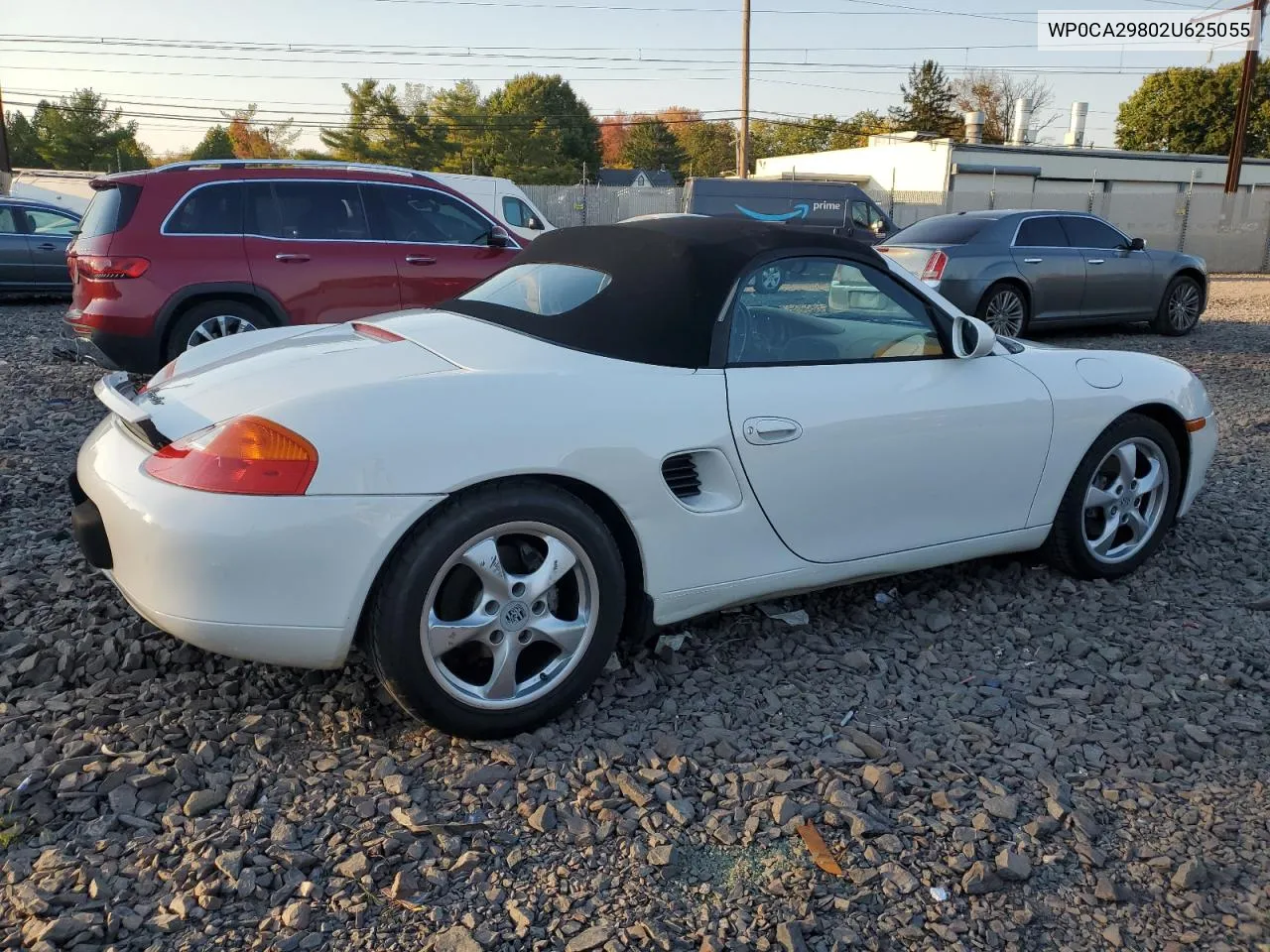 2002 Porsche Boxster VIN: WP0CA29802U625055 Lot: 75728304