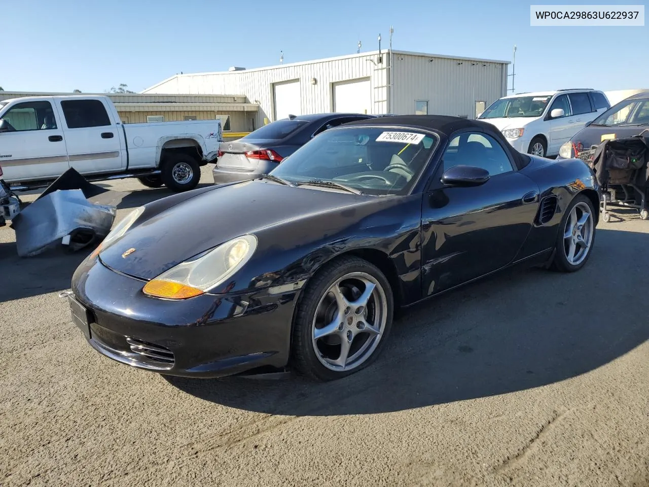 2003 Porsche Boxster VIN: WP0CA29863U622937 Lot: 75300674