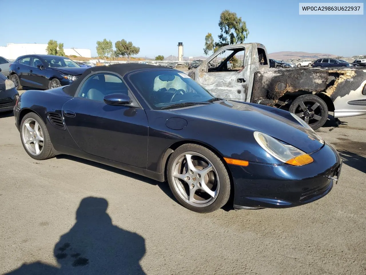 2003 Porsche Boxster VIN: WP0CA29863U622937 Lot: 75300674