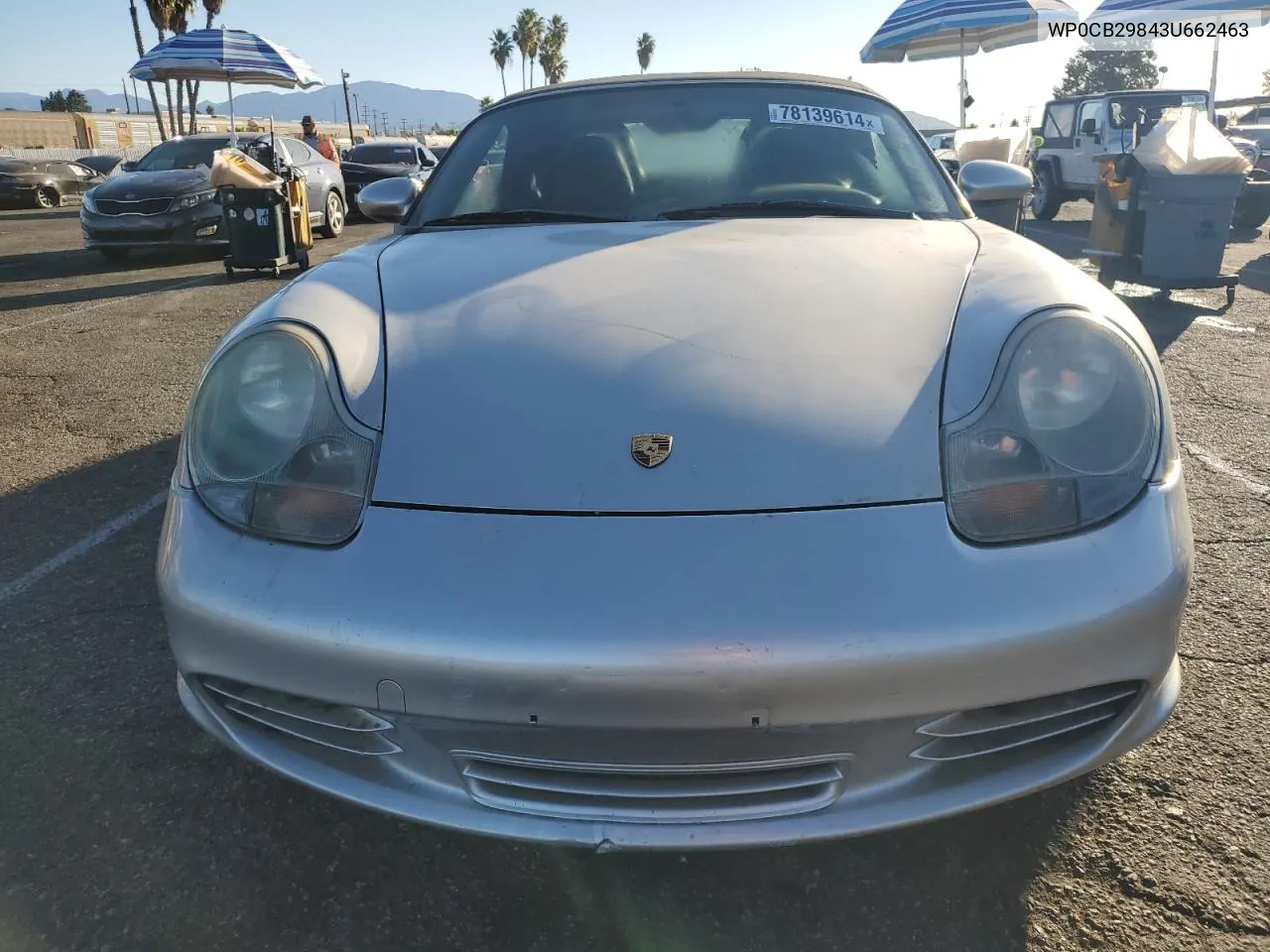 2003 Porsche Boxster S VIN: WP0CB29843U662463 Lot: 78139614