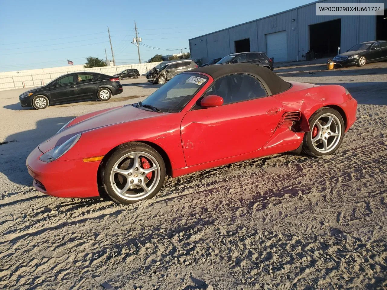 2004 Porsche Boxster S VIN: WP0CB298X4U661724 Lot: 77746844