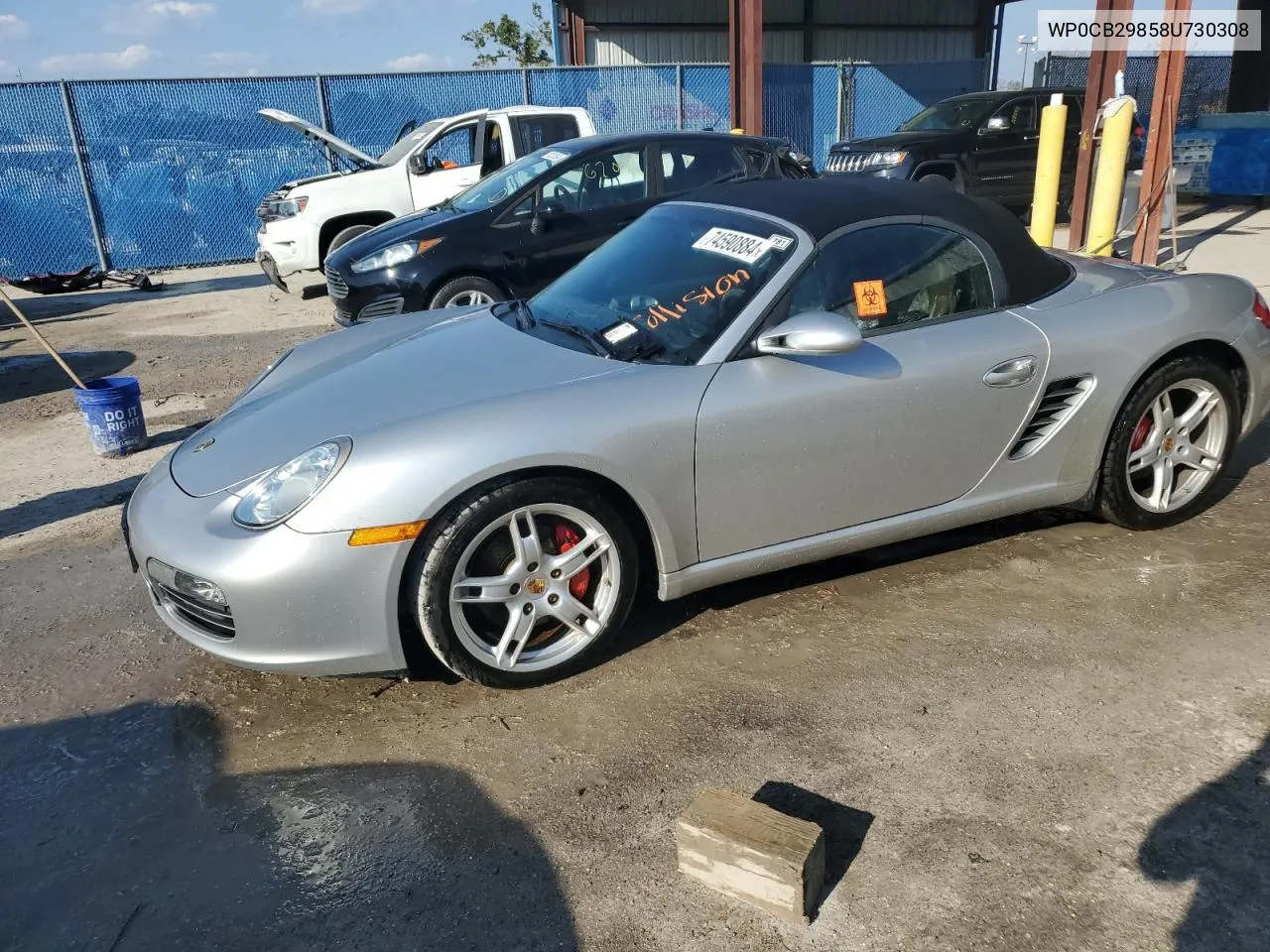 2008 Porsche Boxster S VIN: WP0CB29858U730308 Lot: 74590884