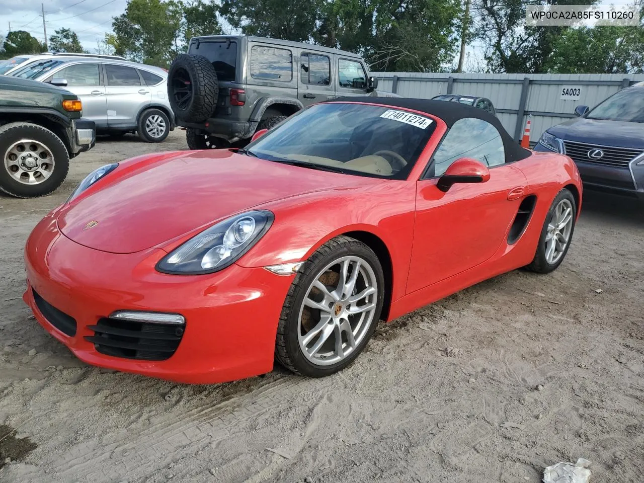 2015 Porsche Boxster VIN: WP0CA2A85FS110260 Lot: 74011274