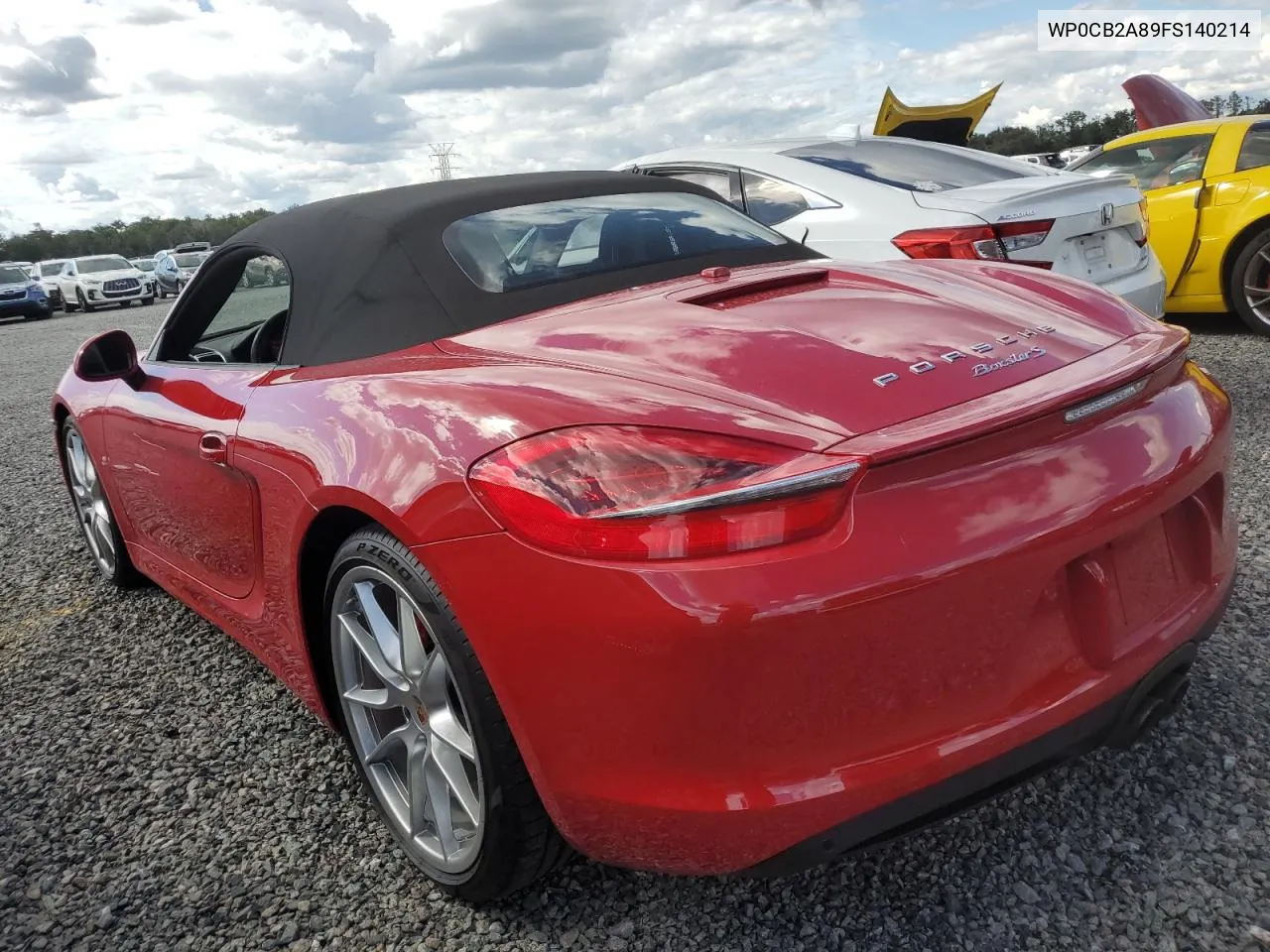 2015 Porsche Boxster S VIN: WP0CB2A89FS140214 Lot: 74139754