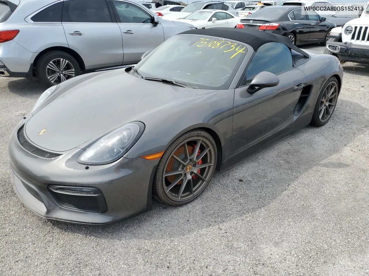 2016 Porsche Boxster Spyder VIN: WP0CC2A80GS152413 Lot: 75108734