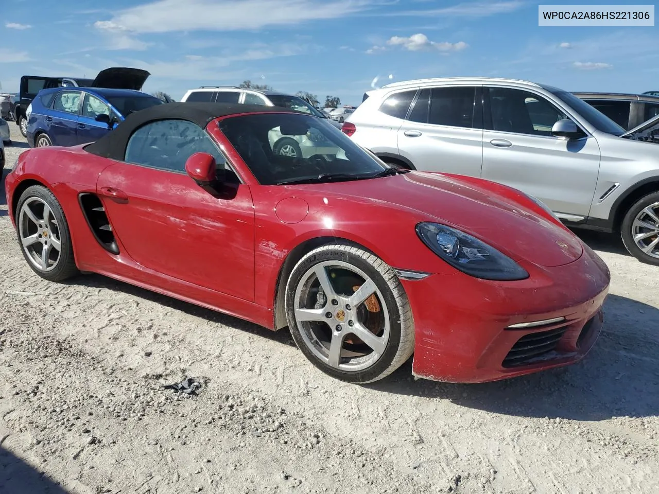 2017 Porsche Boxster VIN: WP0CA2A86HS221306 Lot: 76144334