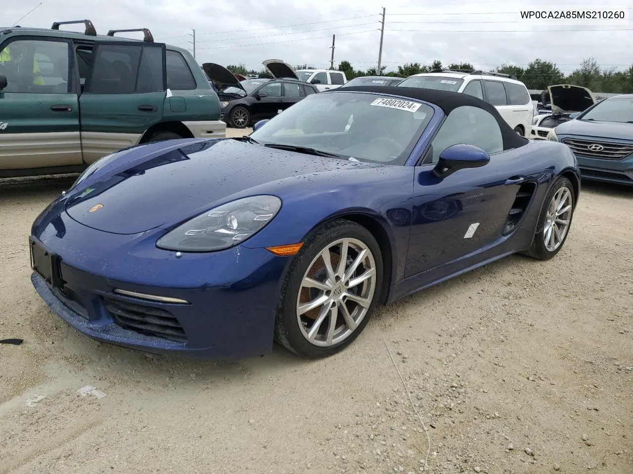 2021 Porsche Boxster Base VIN: WP0CA2A85MS210260 Lot: 74802024