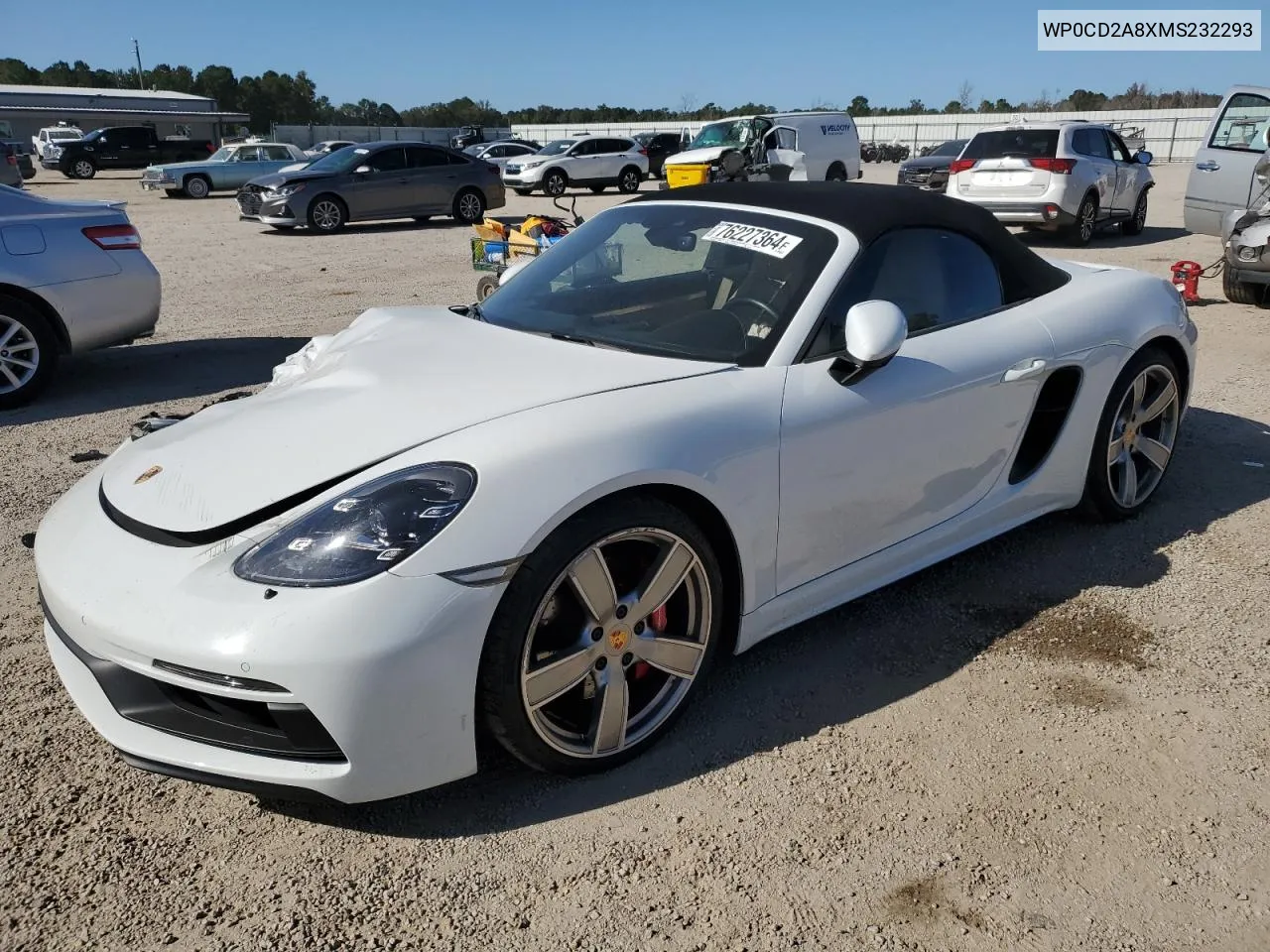 2021 Porsche Boxster Gts VIN: WP0CD2A8XMS232293 Lot: 76227364